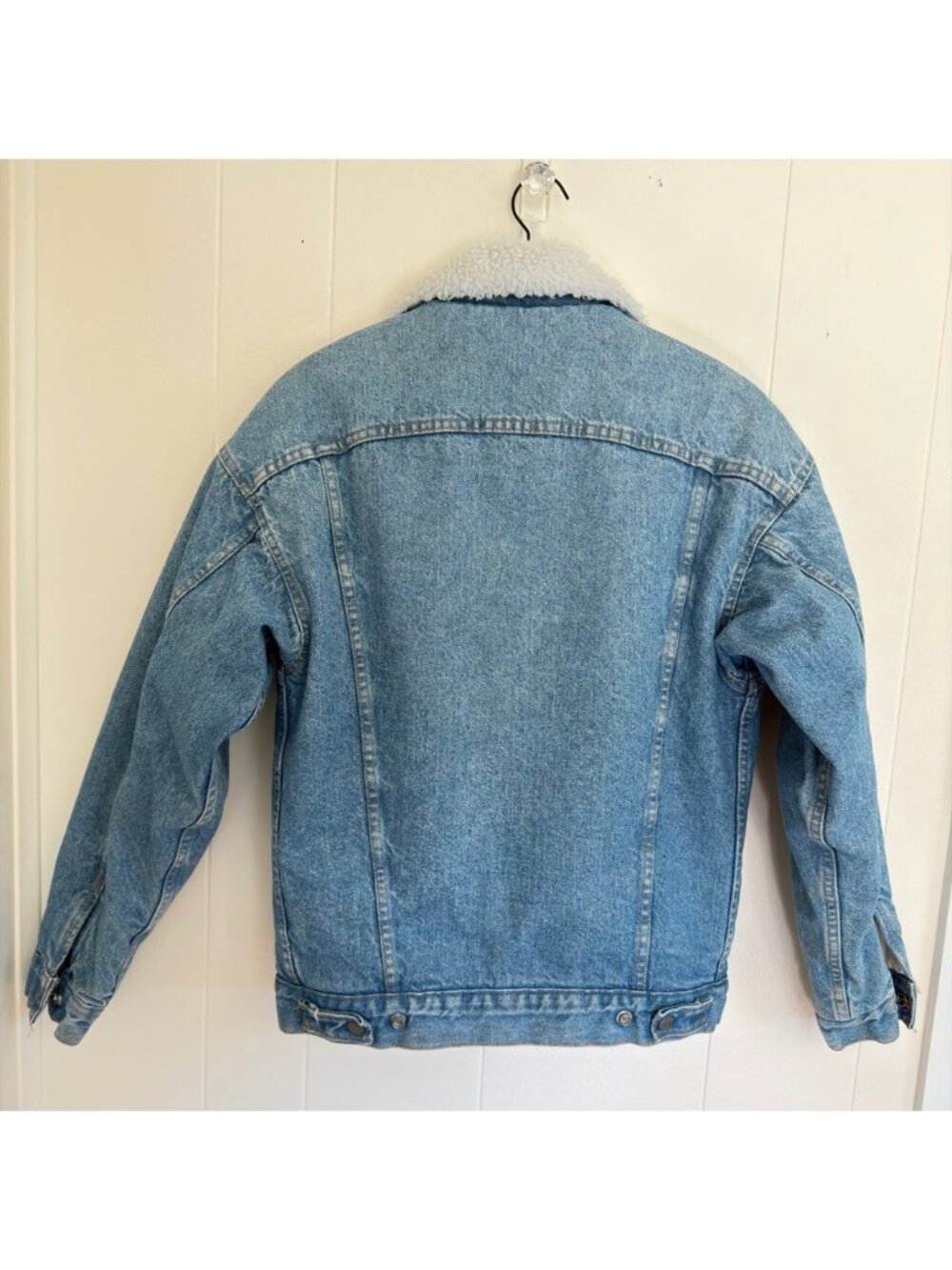 Levi's Sherpa Denim Jacket USA Made Vintage XS Trucker Lined Blue - Picture 5 of 16